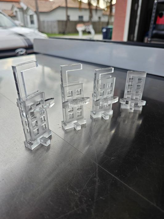 Acrylic Laser Cutter Risers-set of 4