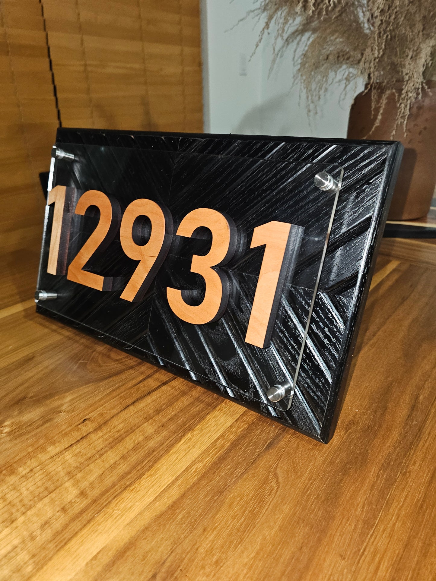 home decor wood and acrylic address plaque