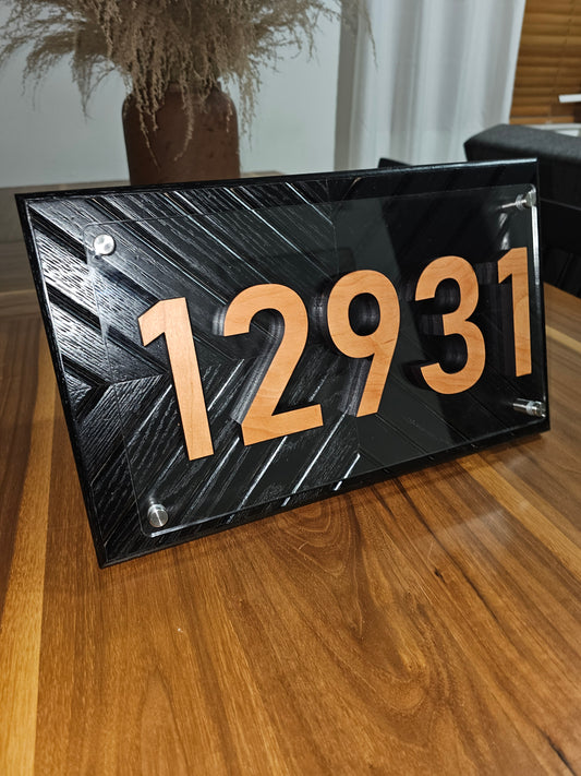 home decor wood and acrylic address plaque