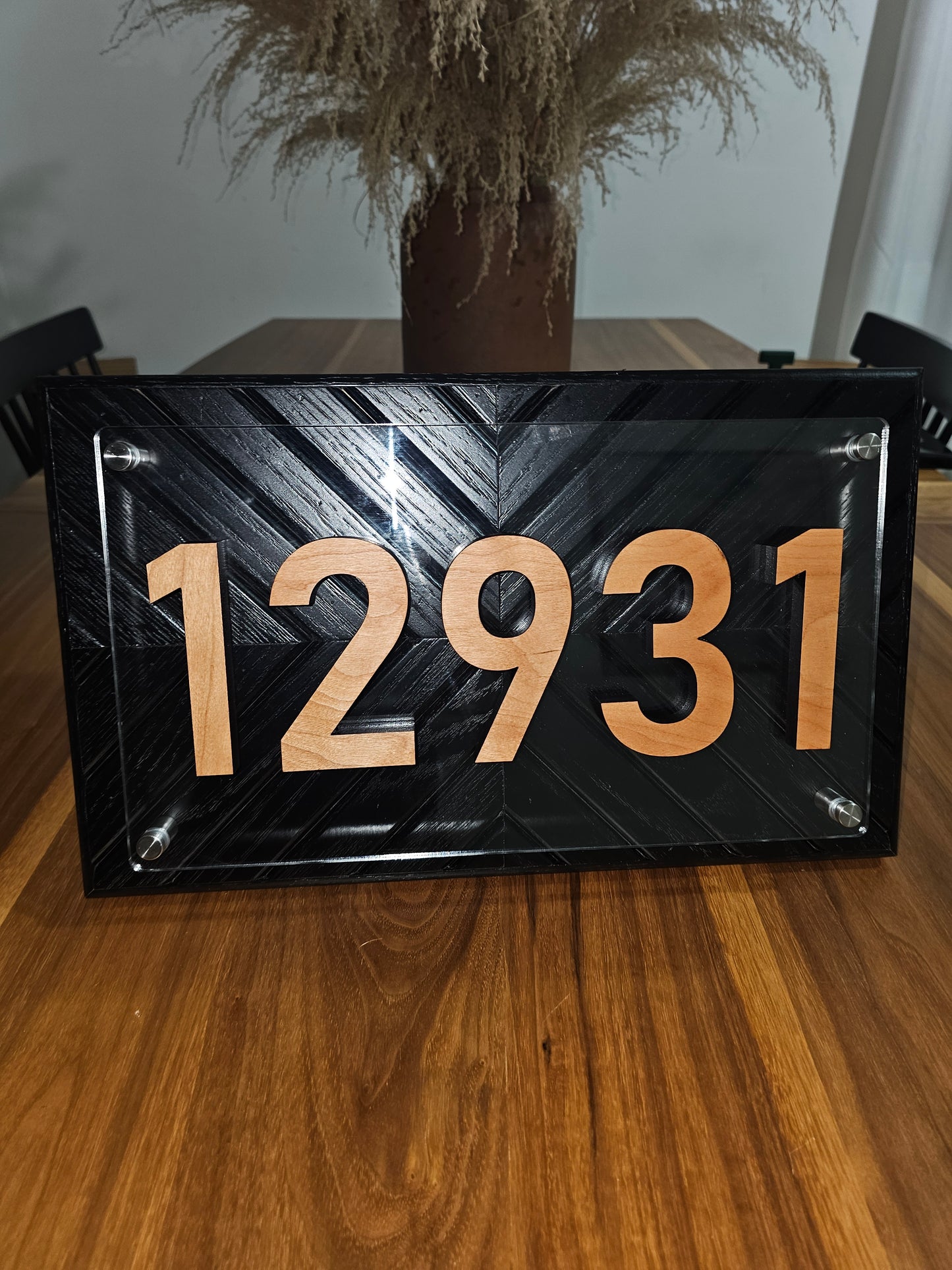 home decor wood and acrylic address plaque