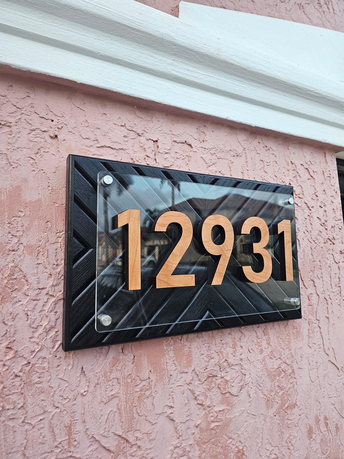 home decor wood and acrylic address plaque